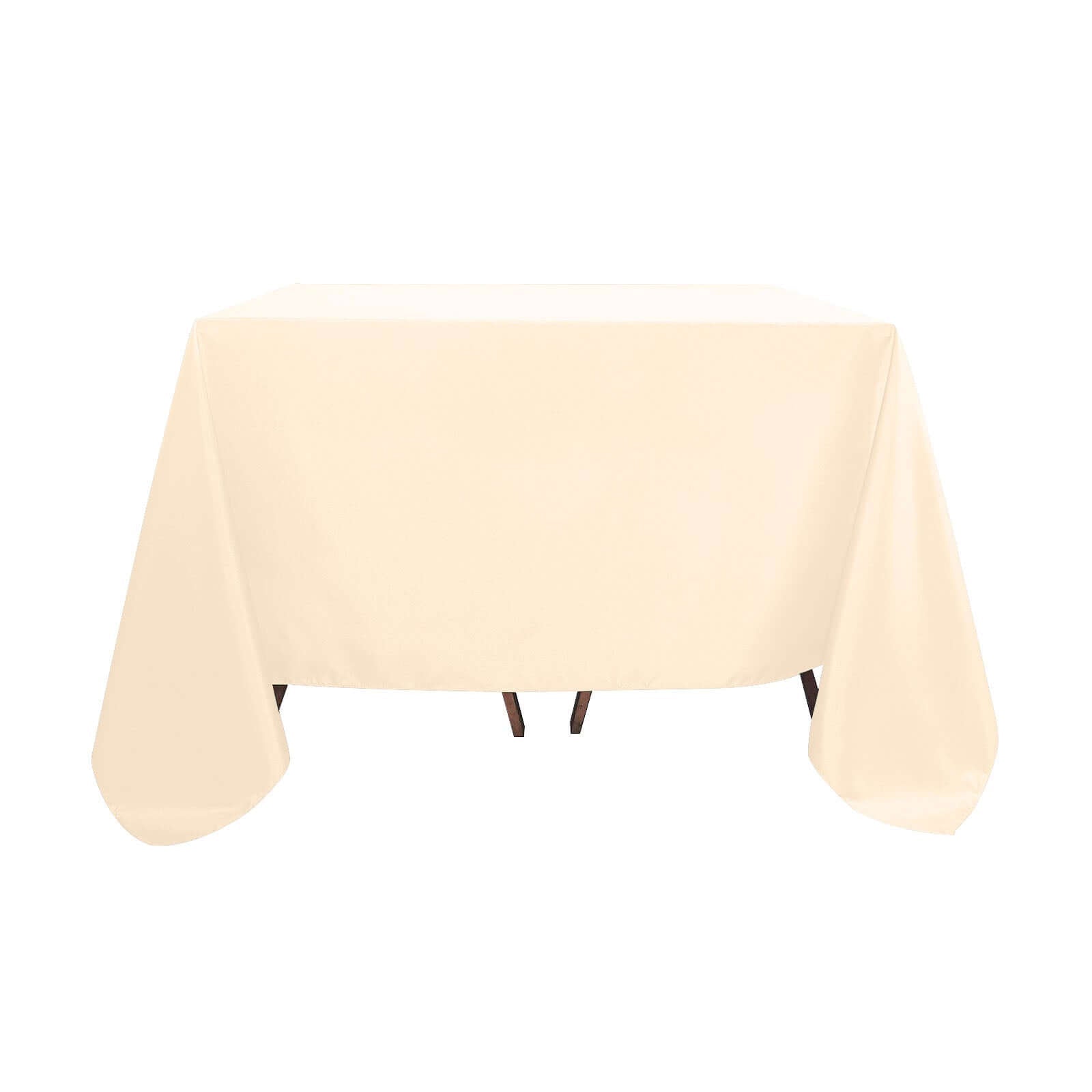 Polyester Square 90"x90" Tablecloth Beige - Wrinkle - Resistant & Durable Table Cover - Linen Luxes