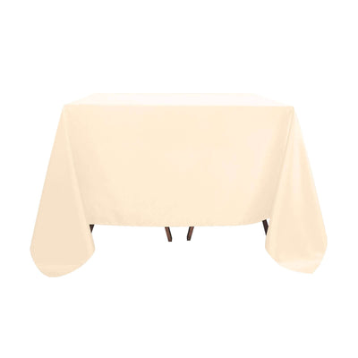 Polyester Square 90"x90" Tablecloth Beige - Wrinkle - Resistant & Durable Table Cover - Linen Luxes