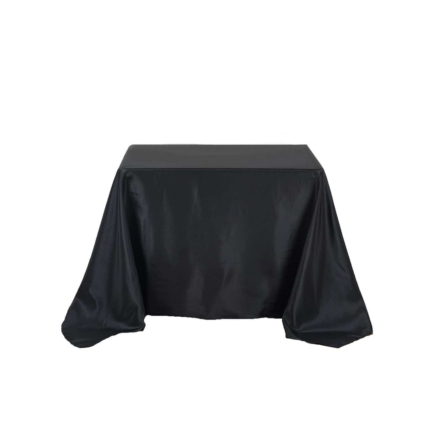 Polyester Square 90"x90" Tablecloth Black - Wrinkle - Resistant & Durable Table Cover for Events - Linen Luxes