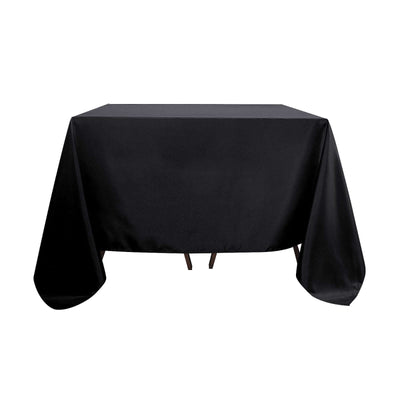 Polyester Square 90"x90" Tablecloth Black - Wrinkle - Resistant & Durable Table Cover for Events - Linen Luxes