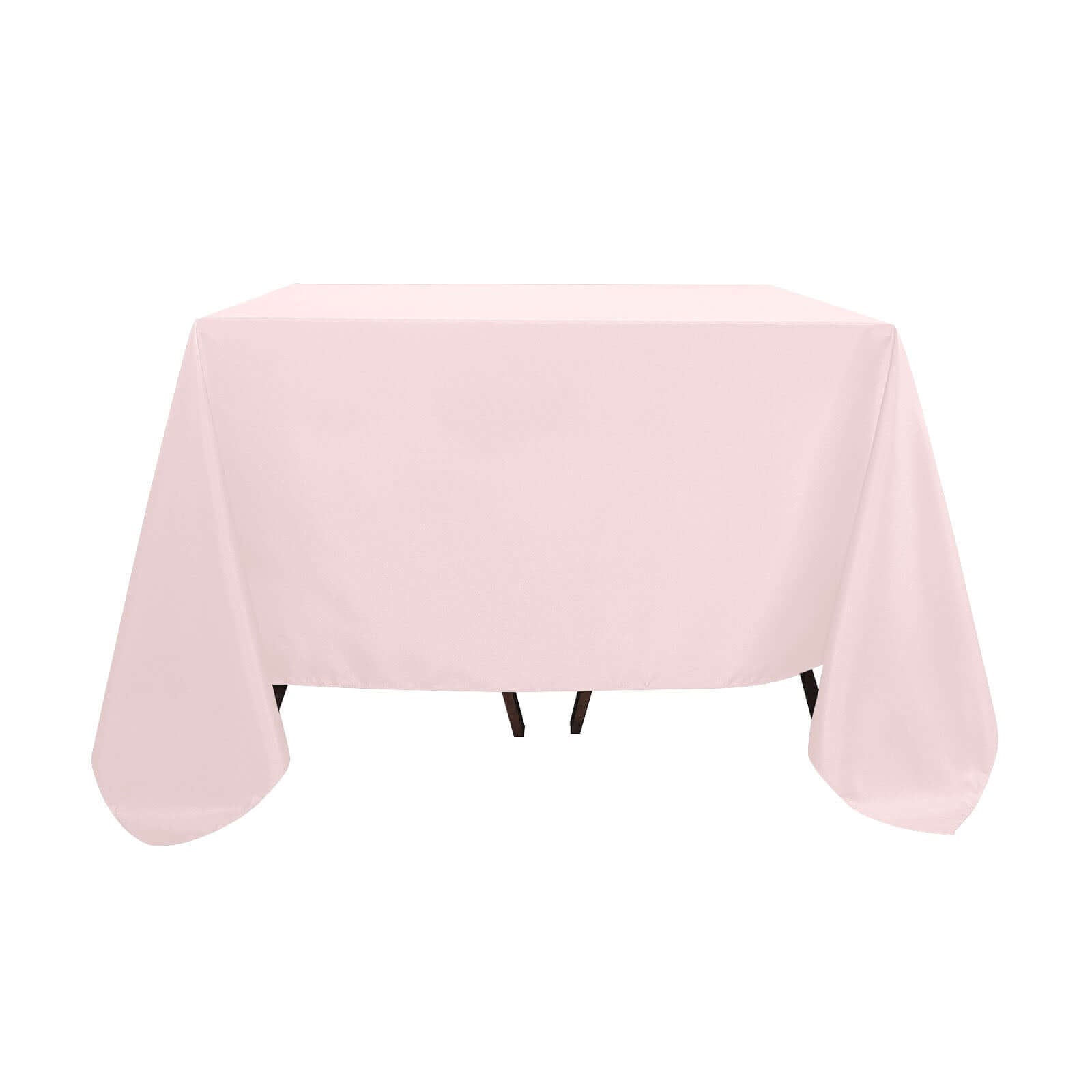 Polyester Square 90"x90" Tablecloth Blush - Wrinkle - Resistant & Durable Table Cover - Linen Luxes