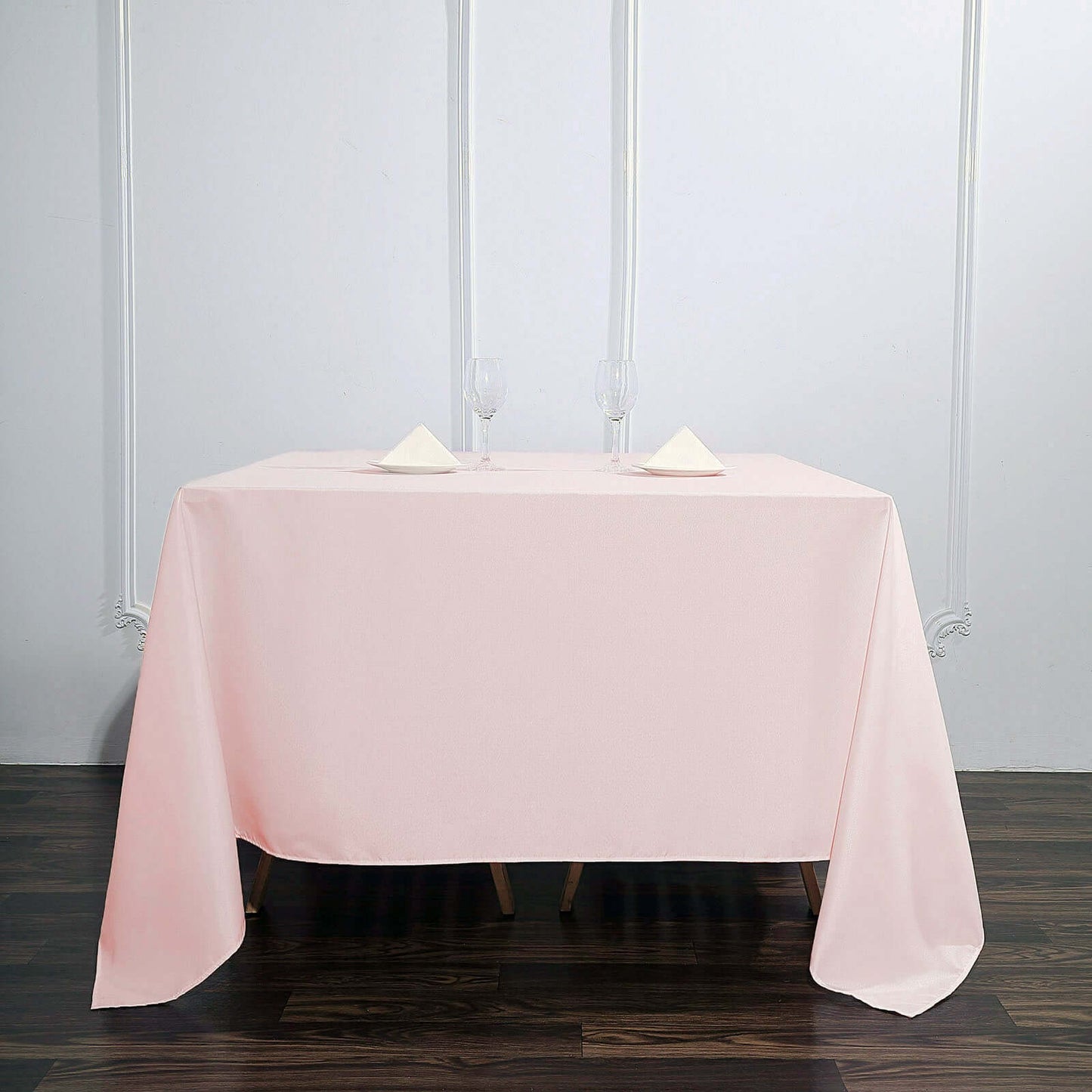 Polyester Square 90"x90" Tablecloth Blush - Wrinkle - Resistant & Durable Table Cover - Linen Luxes