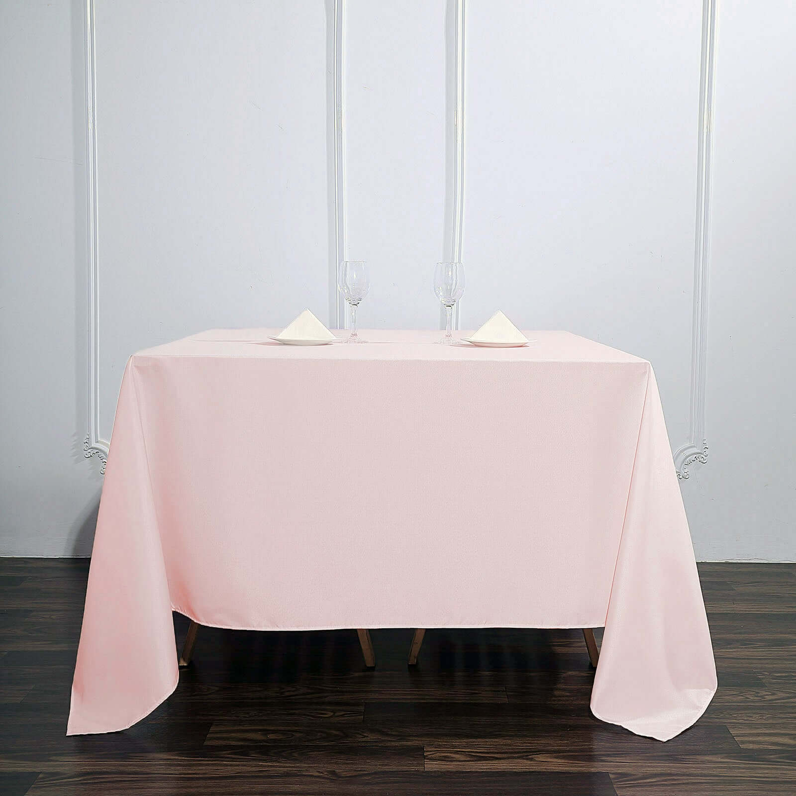 Polyester Square 90"x90" Tablecloth Blush - Wrinkle - Resistant & Durable Table Cover - Linen Luxes
