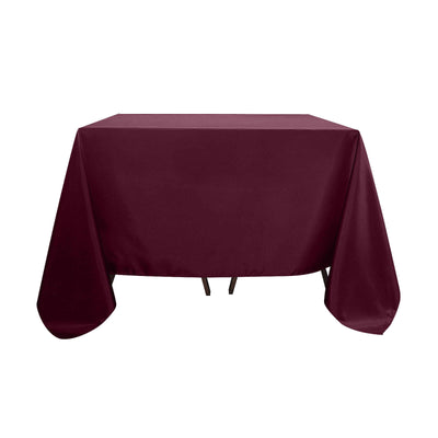 Polyester Square 90"x90" Tablecloth Burgundy - Wrinkle - Resistant & Durable Table Cover - Linen Luxes