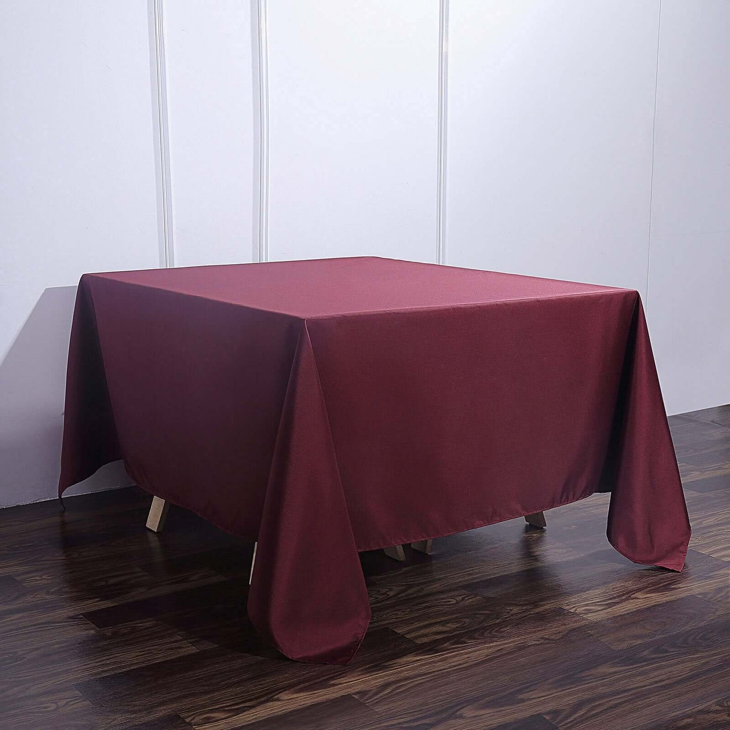 Polyester Square 90"x90" Tablecloth Burgundy - Wrinkle - Resistant & Durable Table Cover - Linen Luxes