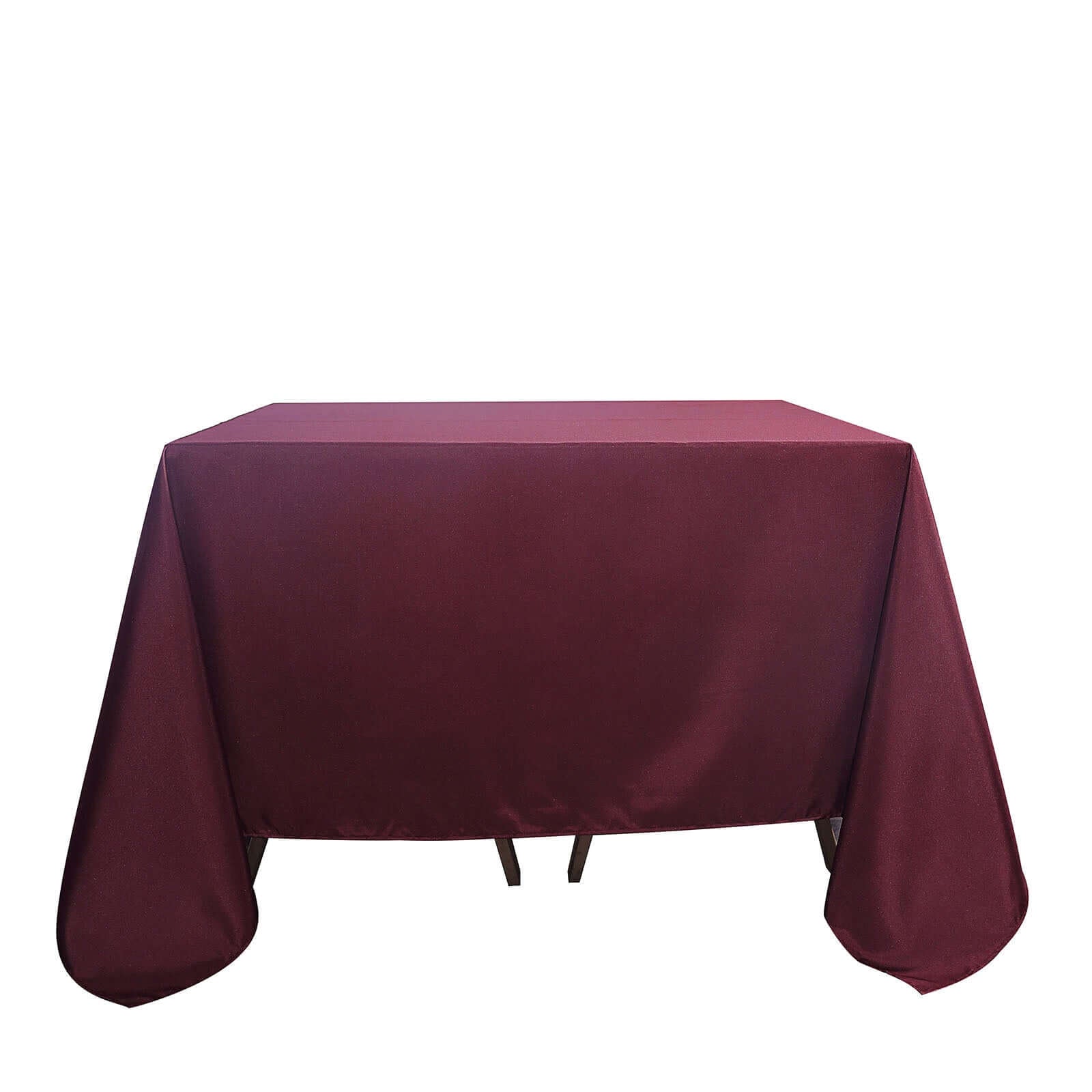 Polyester Square 90"x90" Tablecloth Burgundy - Wrinkle - Resistant & Durable Table Cover - Linen Luxes