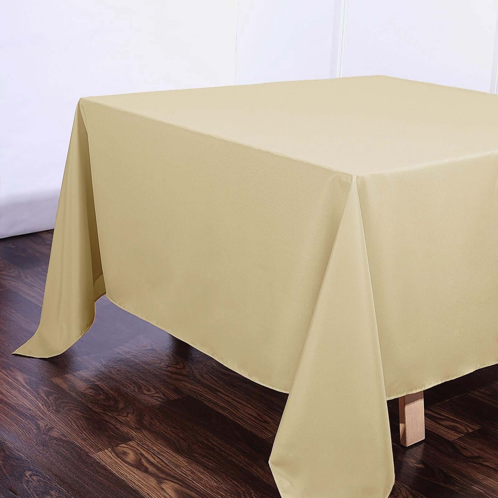 Polyester Square 90"x90" Tablecloth Champagne - Wrinkle - Resistant & Durable Table Cover - Linen Luxes