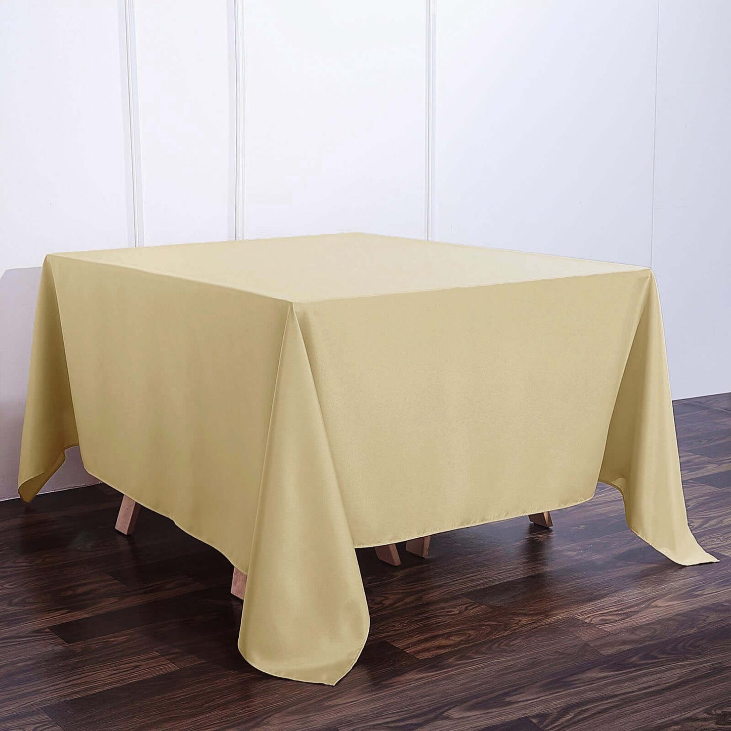 Polyester Square 90"x90" Tablecloth Champagne - Wrinkle - Resistant & Durable Table Cover - Linen Luxes