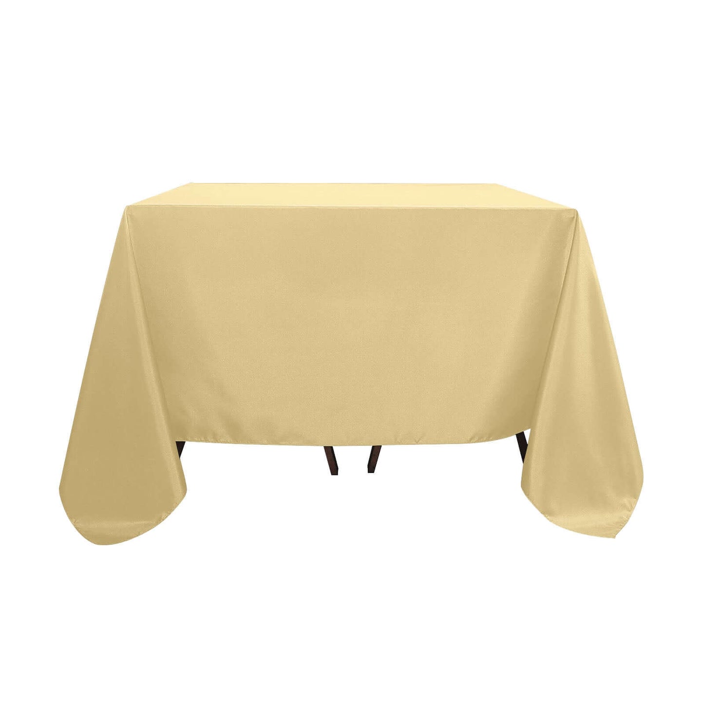 Polyester Square 90"x90" Tablecloth Champagne - Wrinkle - Resistant & Durable Table Cover - Linen Luxes