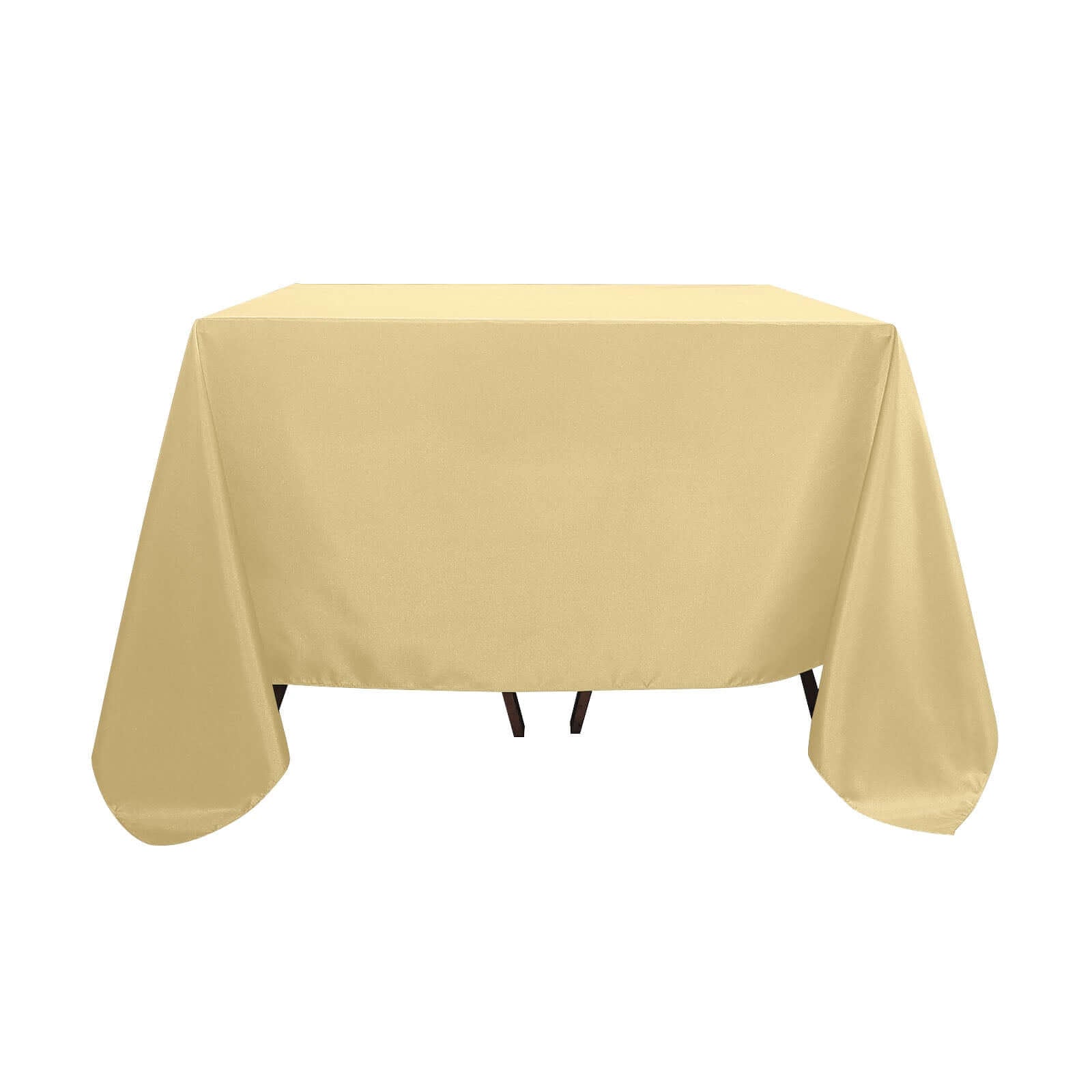 Polyester Square 90"x90" Tablecloth Champagne - Wrinkle - Resistant & Durable Table Cover - Linen Luxes
