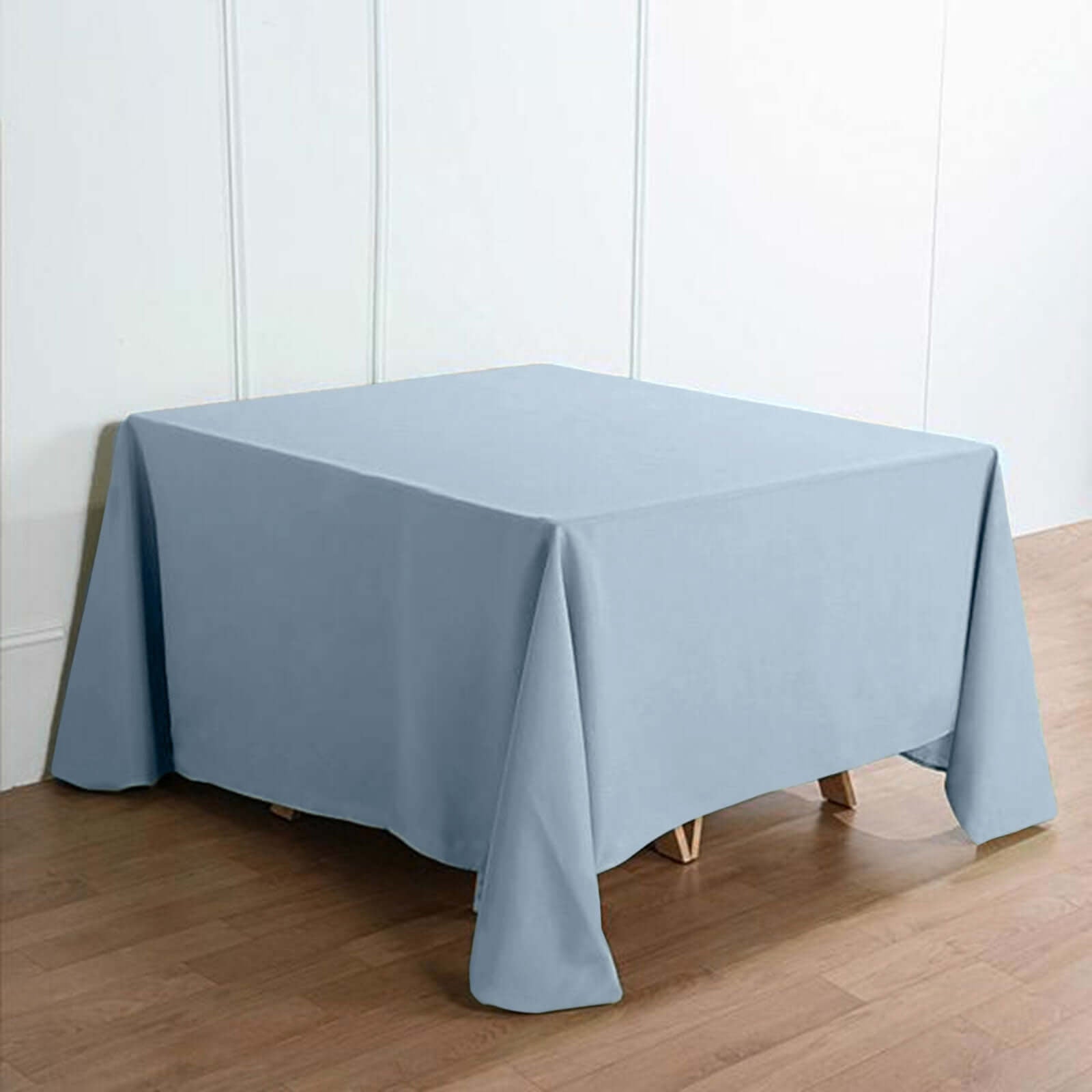 Polyester Square 90"x90" Tablecloth Dusty Blue - Wrinkle - Resistant & Durable Table Cover - Linen Luxes