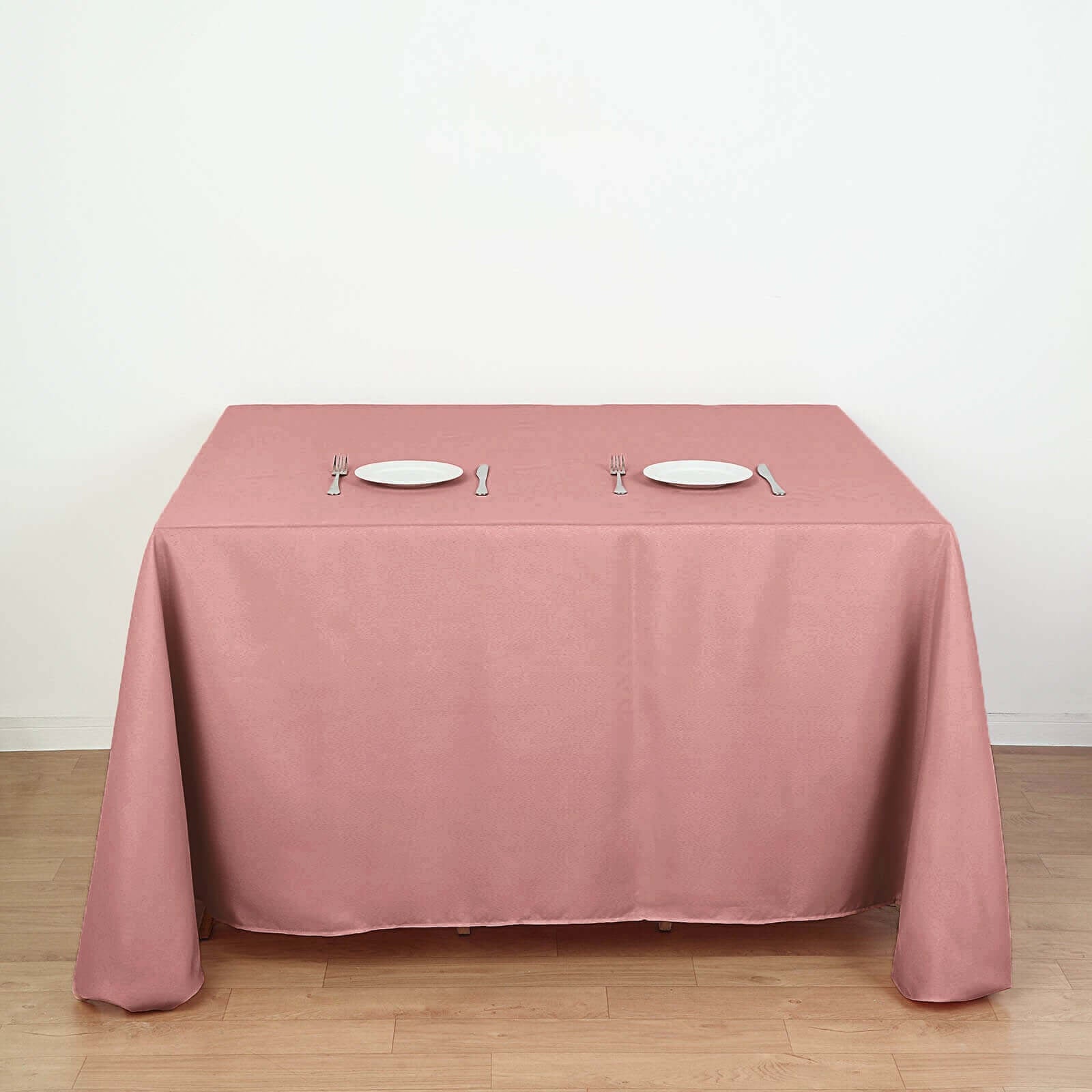 Polyester Square 90"x90" Tablecloth Dusty Rose - Wrinkle - Resistant & Durable Table Cover - Linen Luxes