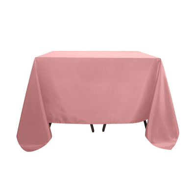 Polyester Square 90"x90" Tablecloth Dusty Rose - Wrinkle - Resistant & Durable Table Cover - Linen Luxes