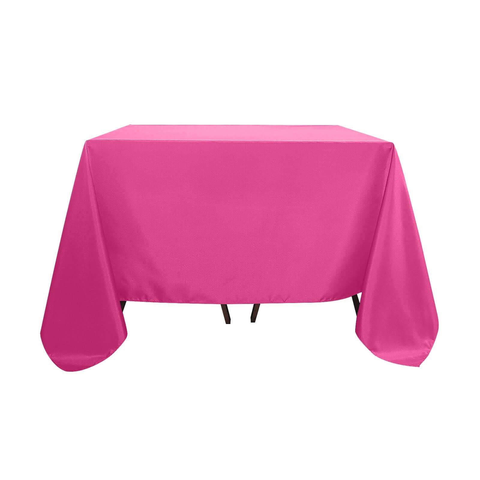 Polyester Square 90"x90" Tablecloth Fuchsia - Wrinkle - Resistant & Durable Table Cover - Linen Luxes