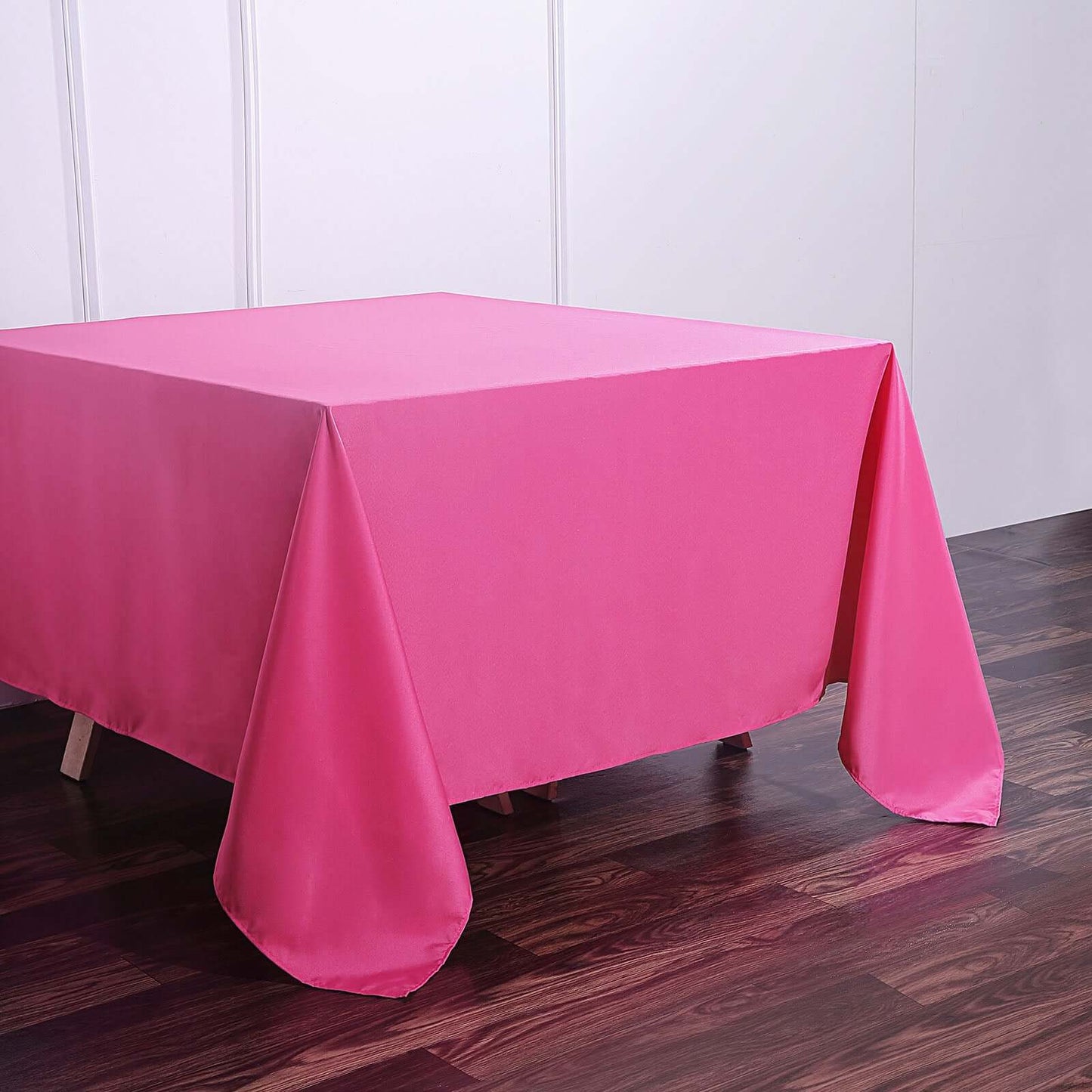 Polyester Square 90"x90" Tablecloth Fuchsia - Wrinkle - Resistant & Durable Table Cover - Linen Luxes