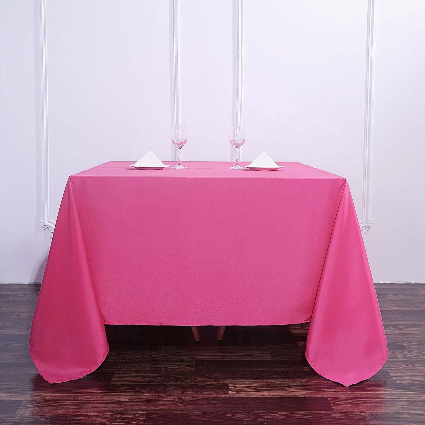 Polyester Square 90"x90" Tablecloth Fuchsia - Wrinkle - Resistant & Durable Table Cover - Linen Luxes
