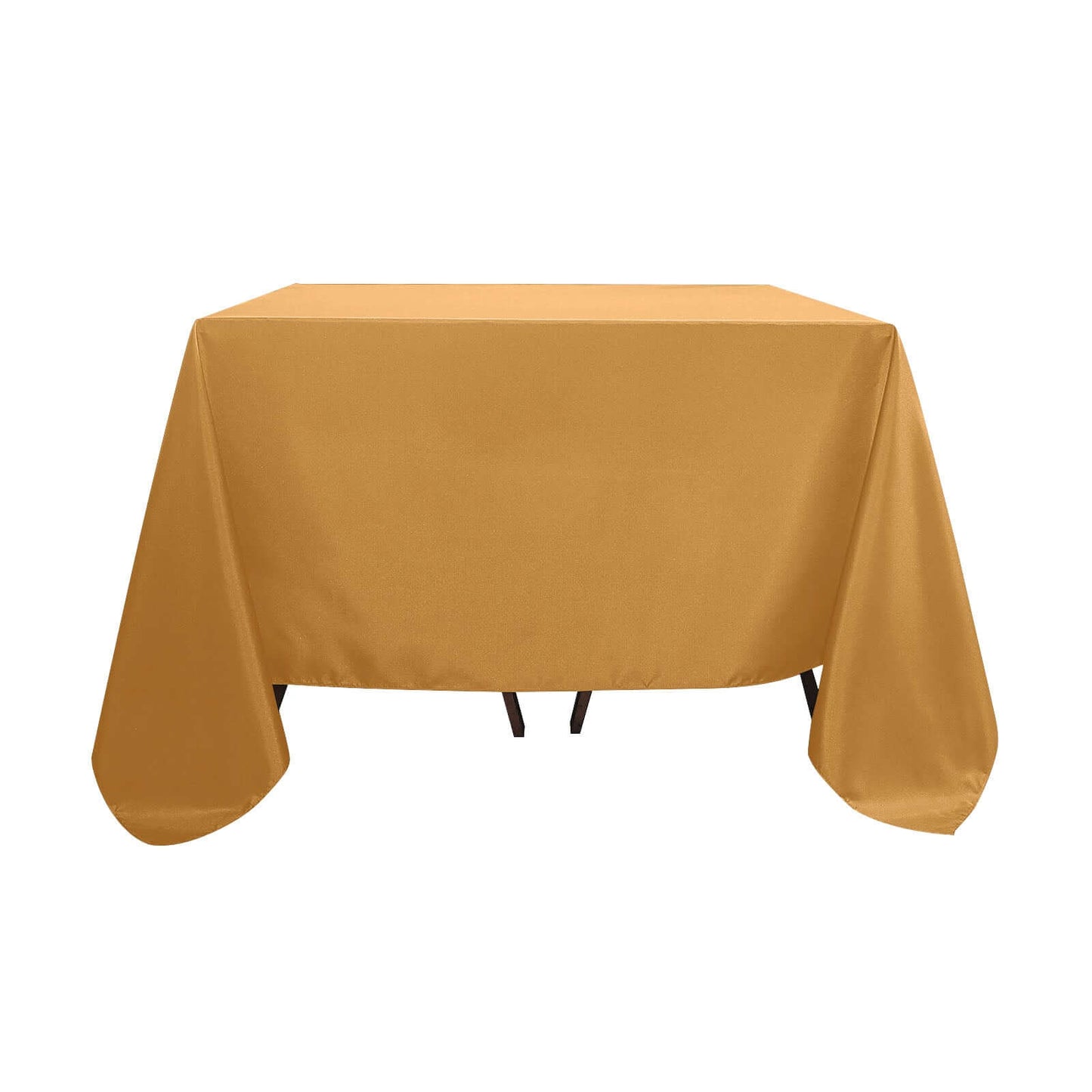 Polyester Square 90"x90" Tablecloth Gold - Wrinkle - Resistant & Durable Table Cover for Events - Linen Luxes