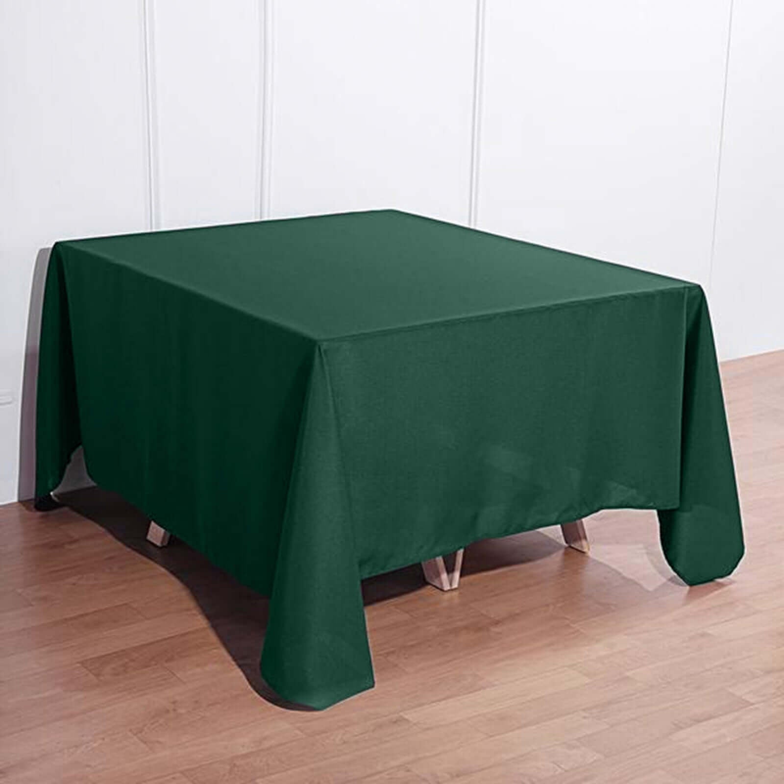 Polyester Square 90"x90" Tablecloth Hunter Emerald Green - Wrinkle - Resistant & Durable Table Cover - Linen Luxes