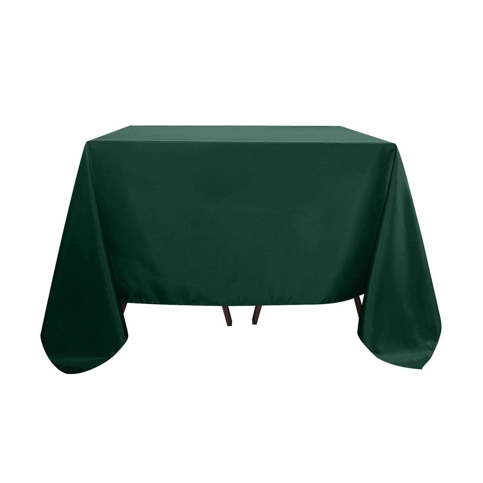 Polyester Square 90"x90" Tablecloth Hunter Emerald Green - Wrinkle - Resistant & Durable Table Cover - Linen Luxes