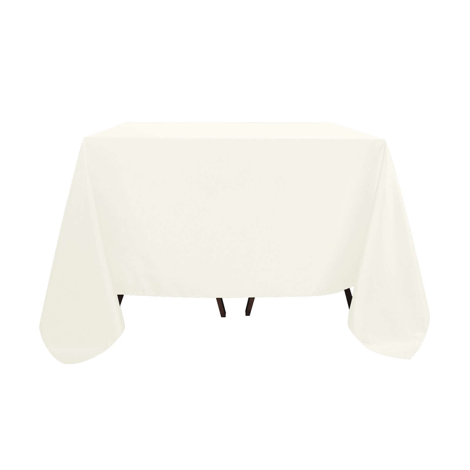 Polyester Square 90"x90" Tablecloth Ivory - Wrinkle - Resistant & Durable Table Cover - Linen Luxes