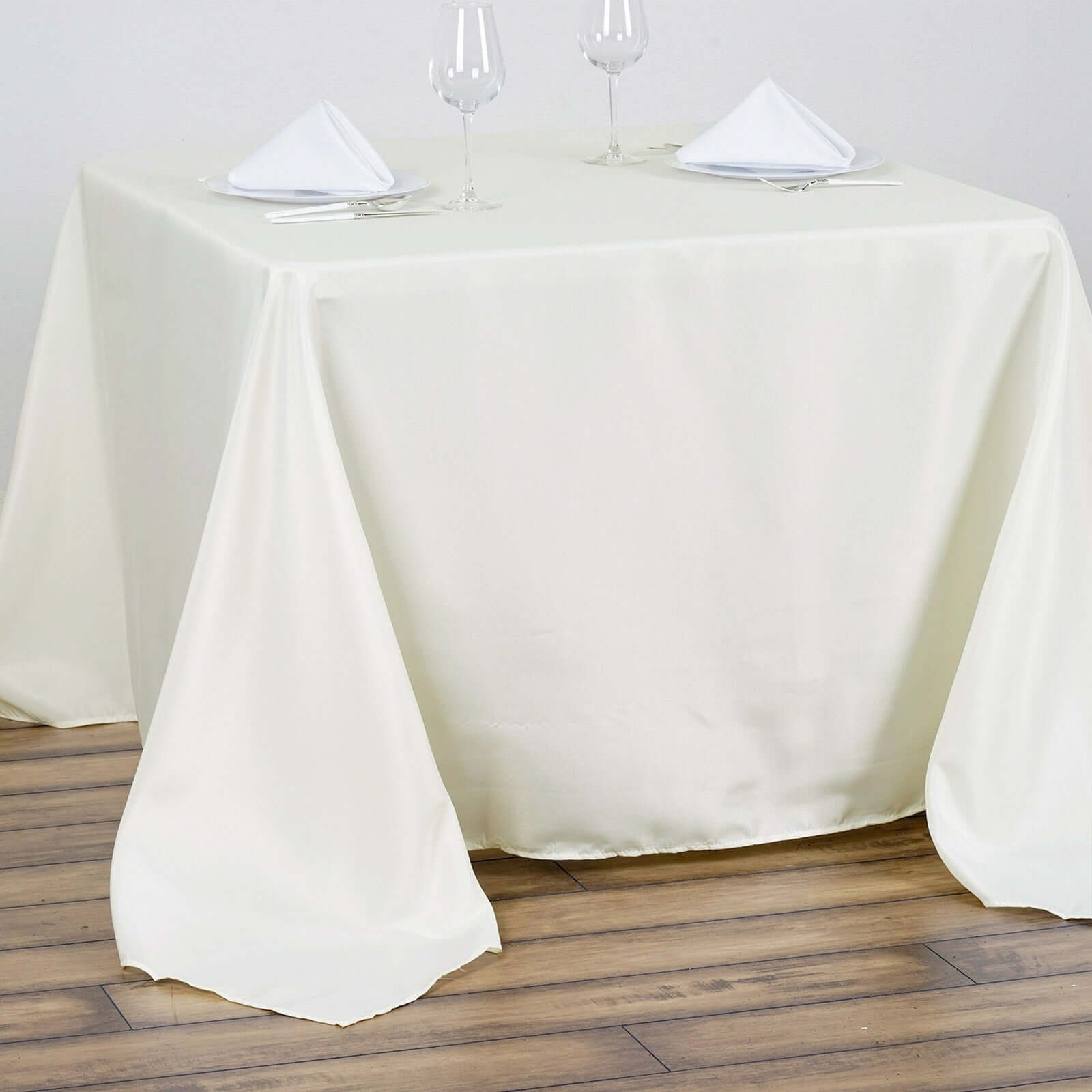 Polyester Square 90"x90" Tablecloth Ivory - Wrinkle - Resistant & Durable Table Cover - Linen Luxes
