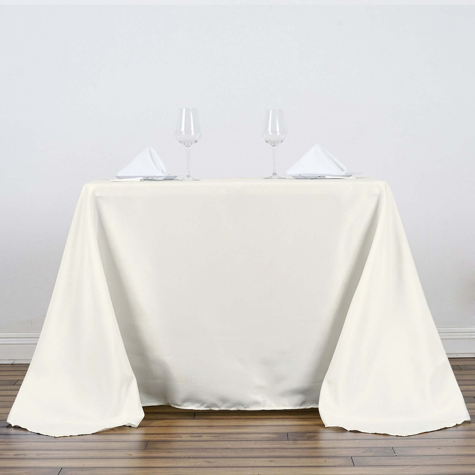 Polyester Square 90"x90" Tablecloth Ivory - Wrinkle - Resistant & Durable Table Cover - Linen Luxes