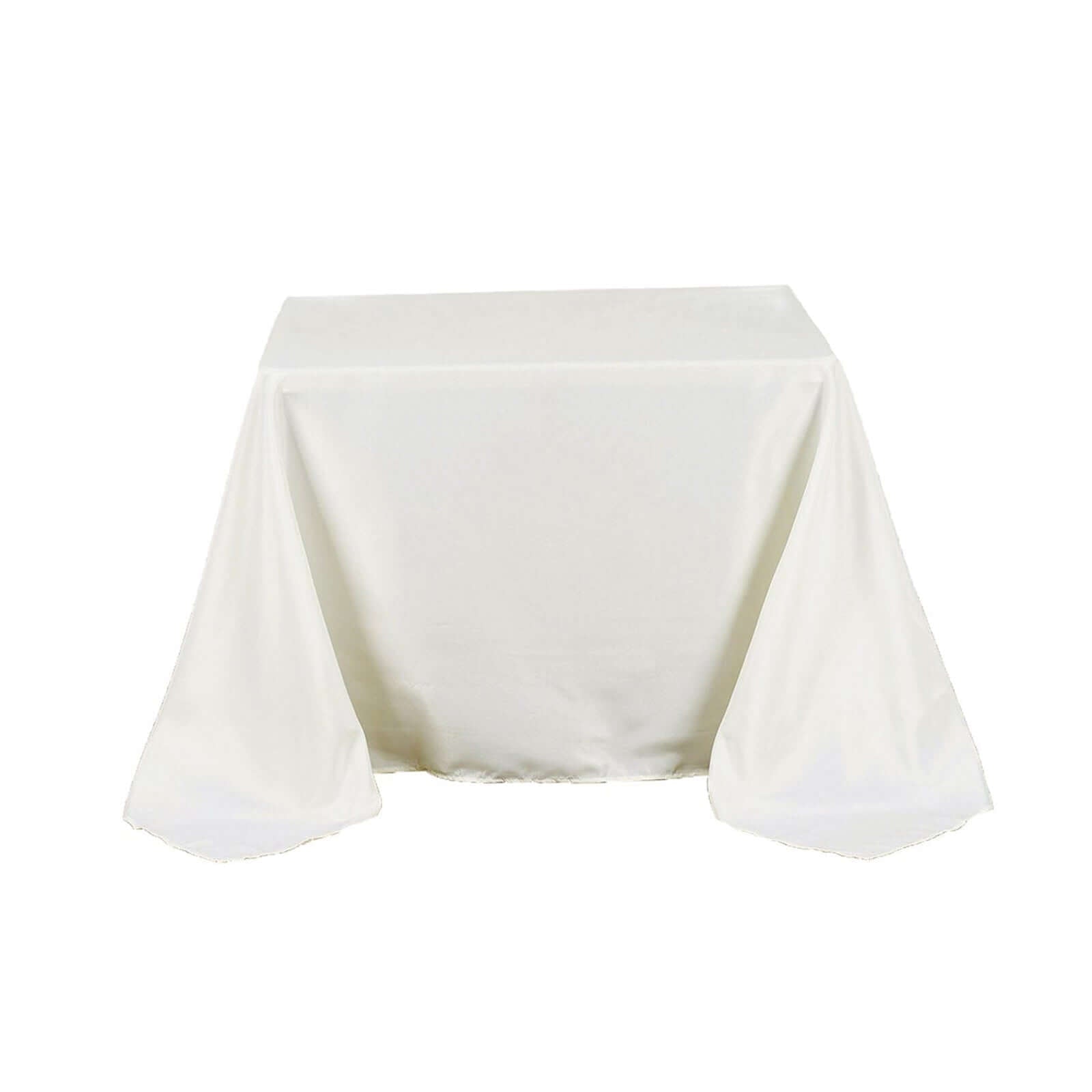 Polyester Square 90"x90" Tablecloth Ivory - Wrinkle - Resistant & Durable Table Cover - Linen Luxes