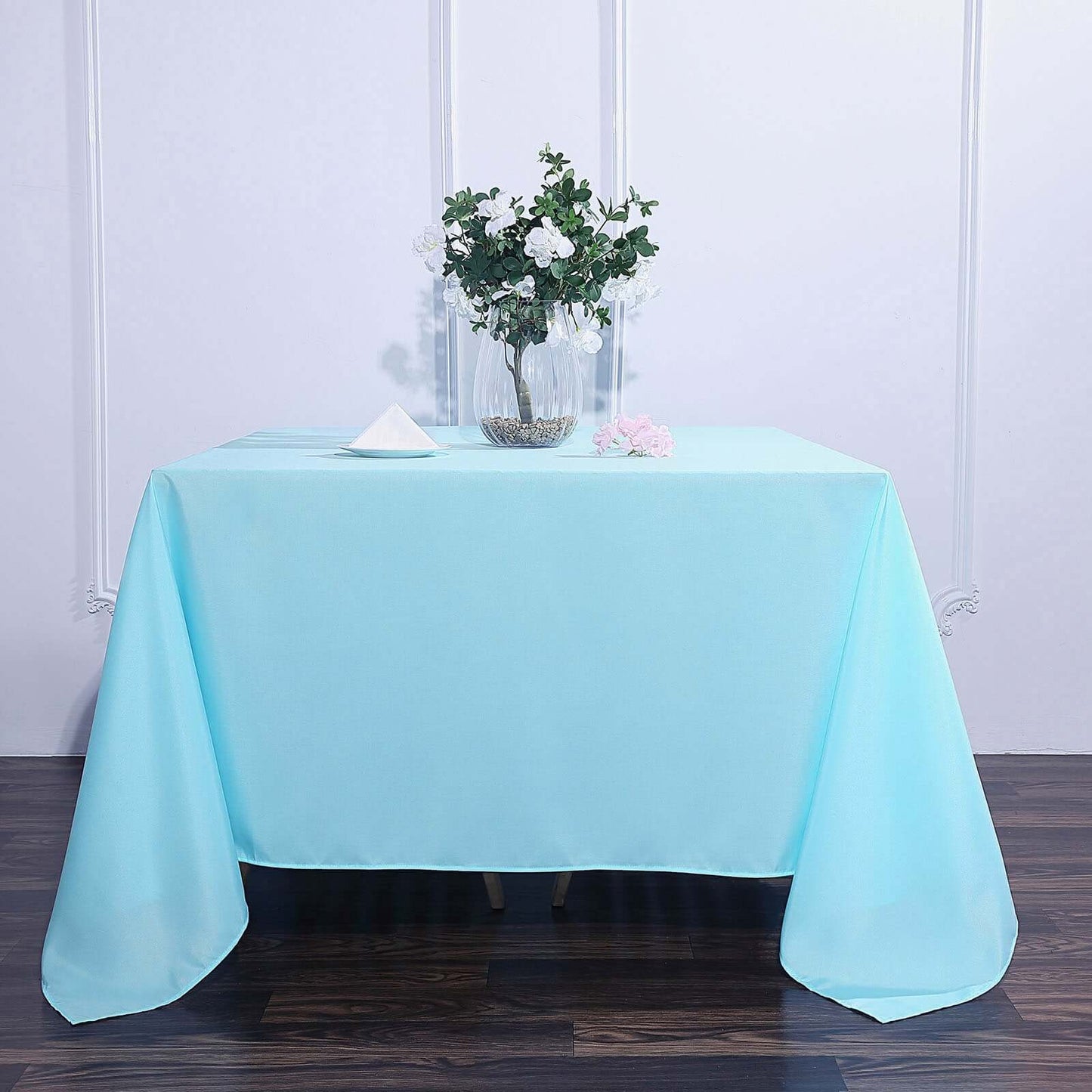 Polyester Square 90"x90" Tablecloth Light Blue - Wrinkle - Resistant & Durable Table Cover - Linen Luxes