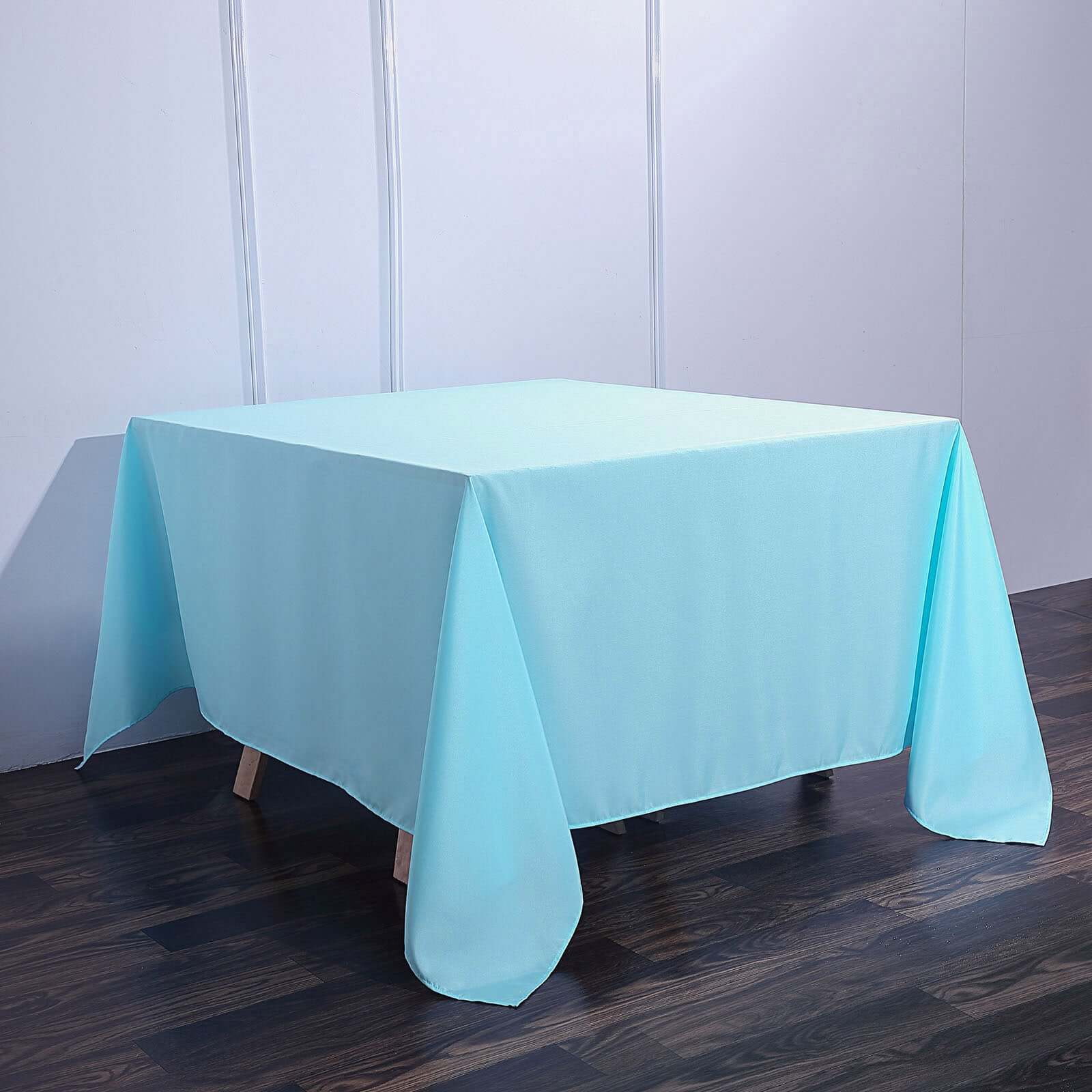 Polyester Square 90"x90" Tablecloth Light Blue - Wrinkle - Resistant & Durable Table Cover - Linen Luxes