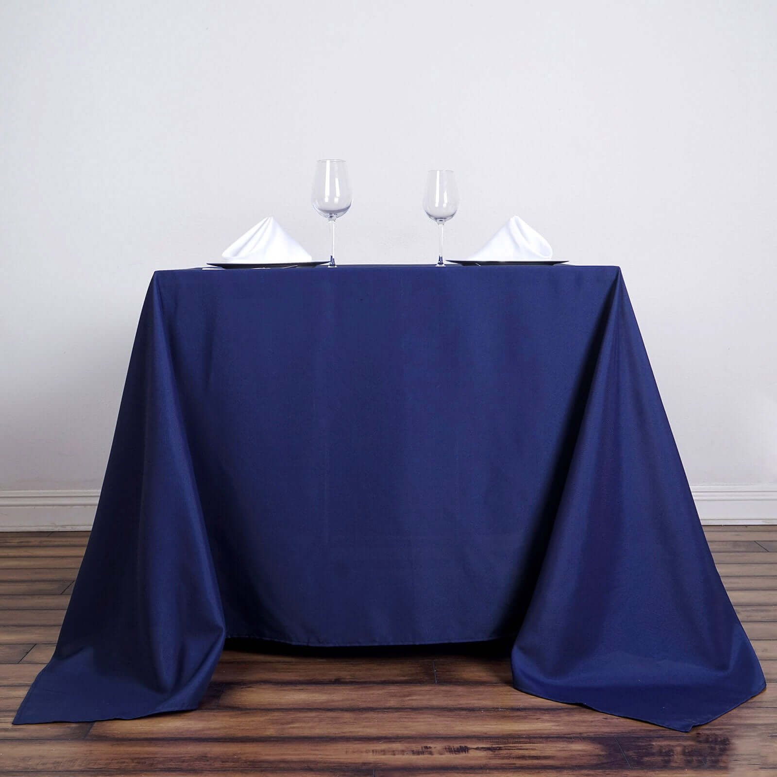Polyester Square 90"x90" Tablecloth Navy Blue - Wrinkle - Resistant & Durable Table Cover - Linen Luxes