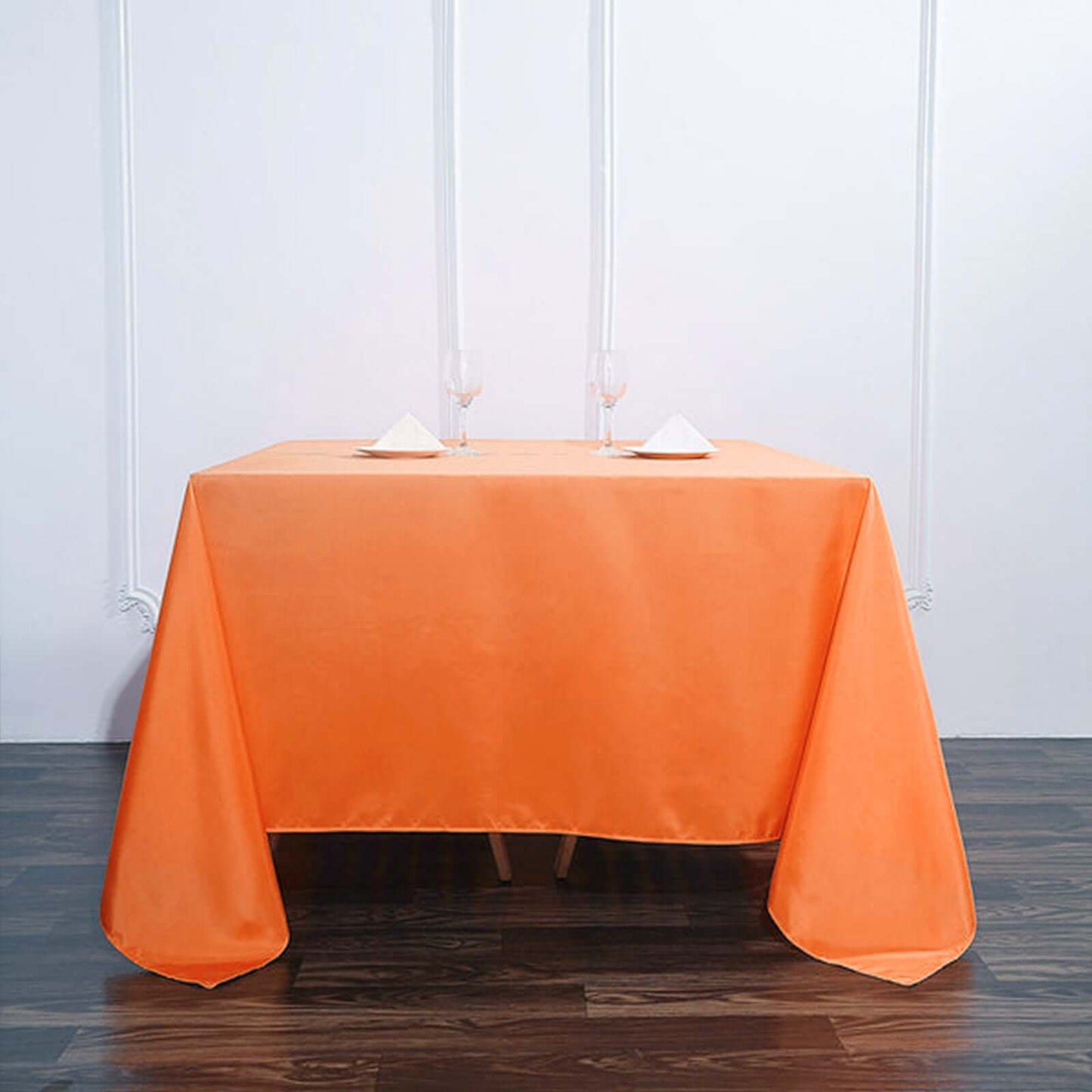 Polyester Square 90"x90" Tablecloth Orange - Wrinkle - Resistant & Durable Table Cover - Linen Luxes
