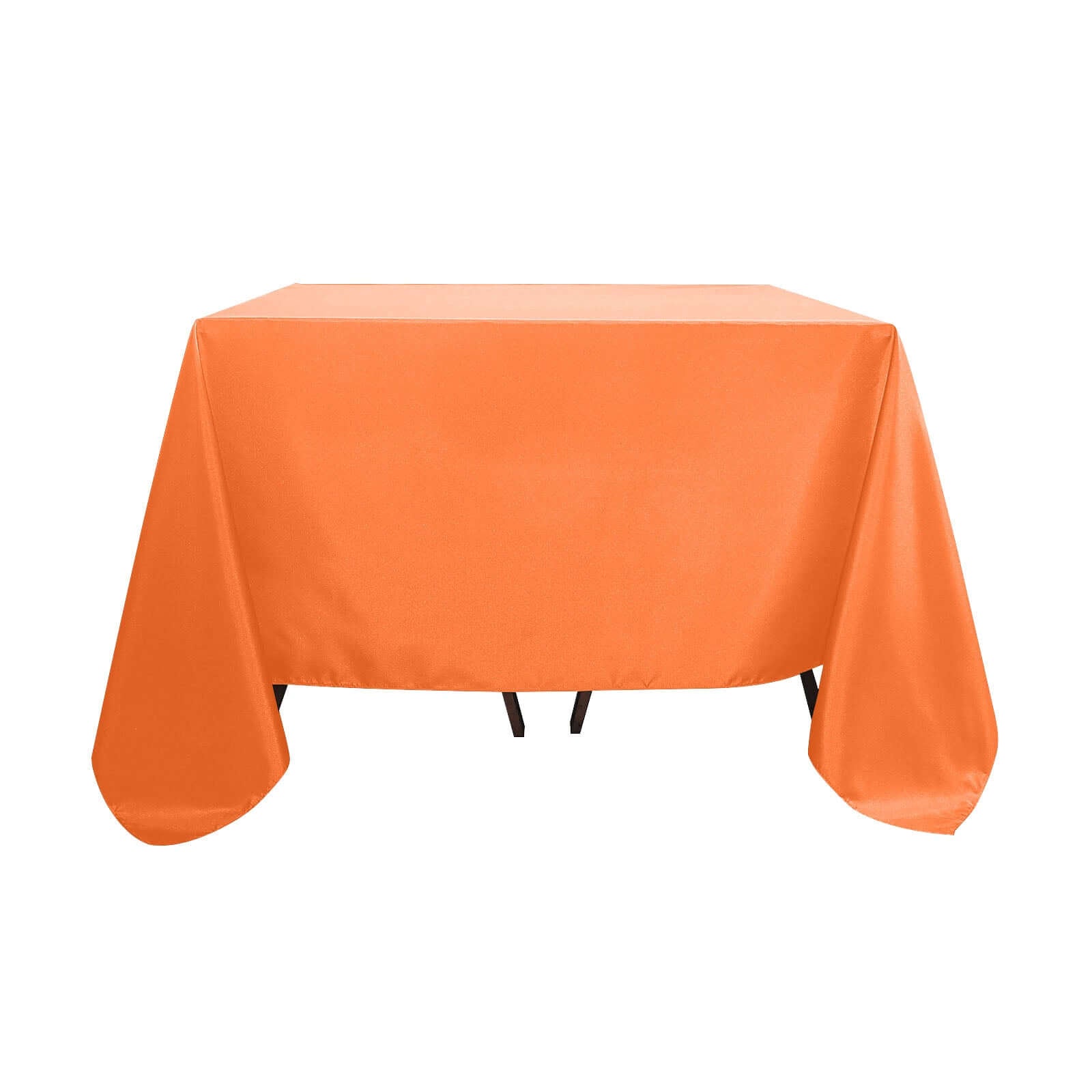 Polyester Square 90"x90" Tablecloth Orange - Wrinkle - Resistant & Durable Table Cover - Linen Luxes