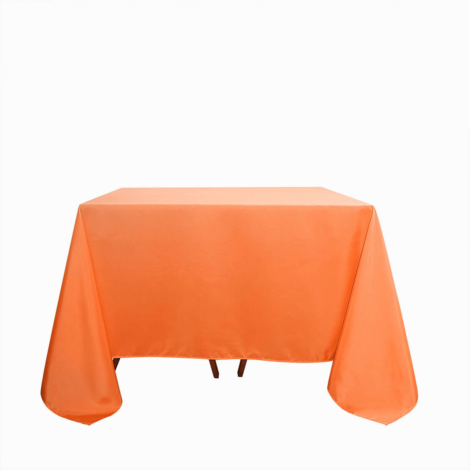 Polyester Square 90"x90" Tablecloth Orange - Wrinkle - Resistant & Durable Table Cover - Linen Luxes