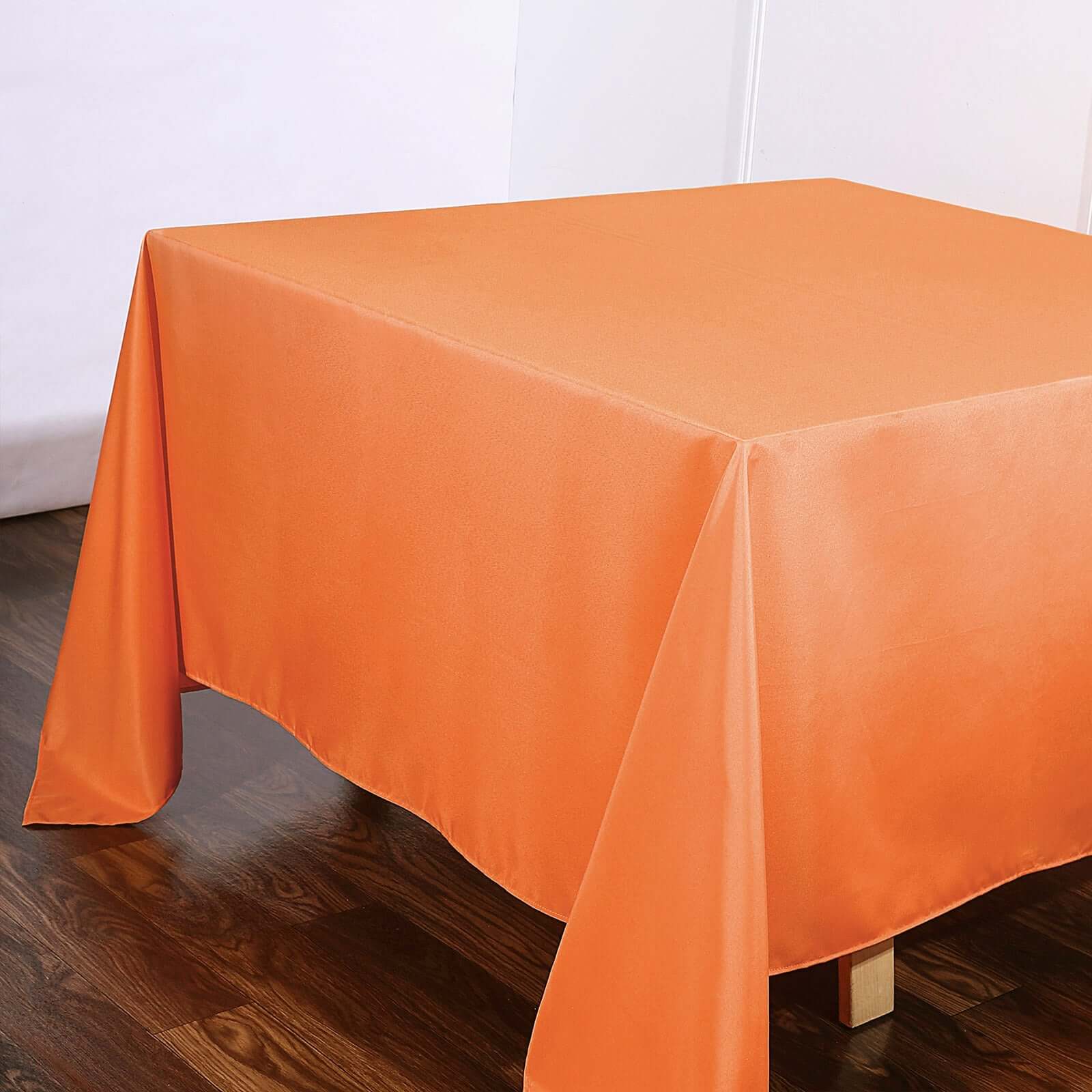 Polyester Square 90"x90" Tablecloth Orange - Wrinkle - Resistant & Durable Table Cover - Linen Luxes