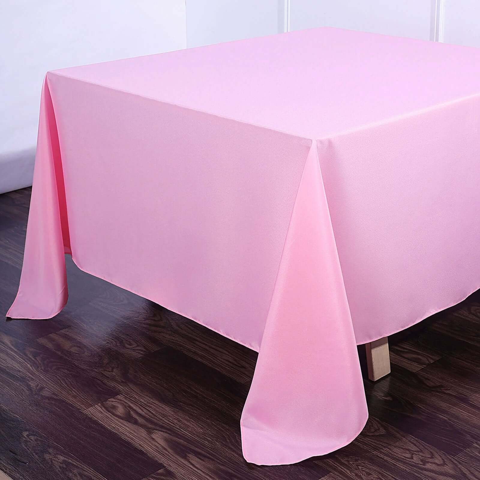 Polyester Square 90"x90" Tablecloth Pink - Wrinkle - Resistant & Durable Table Cover - Linen Luxes