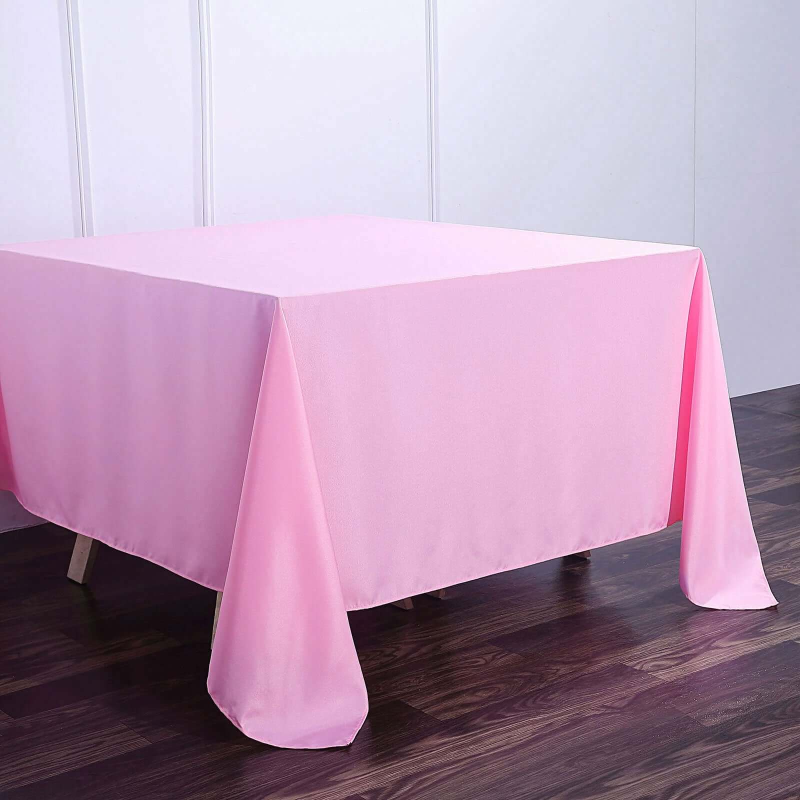 Polyester Square 90"x90" Tablecloth Pink - Wrinkle - Resistant & Durable Table Cover - Linen Luxes