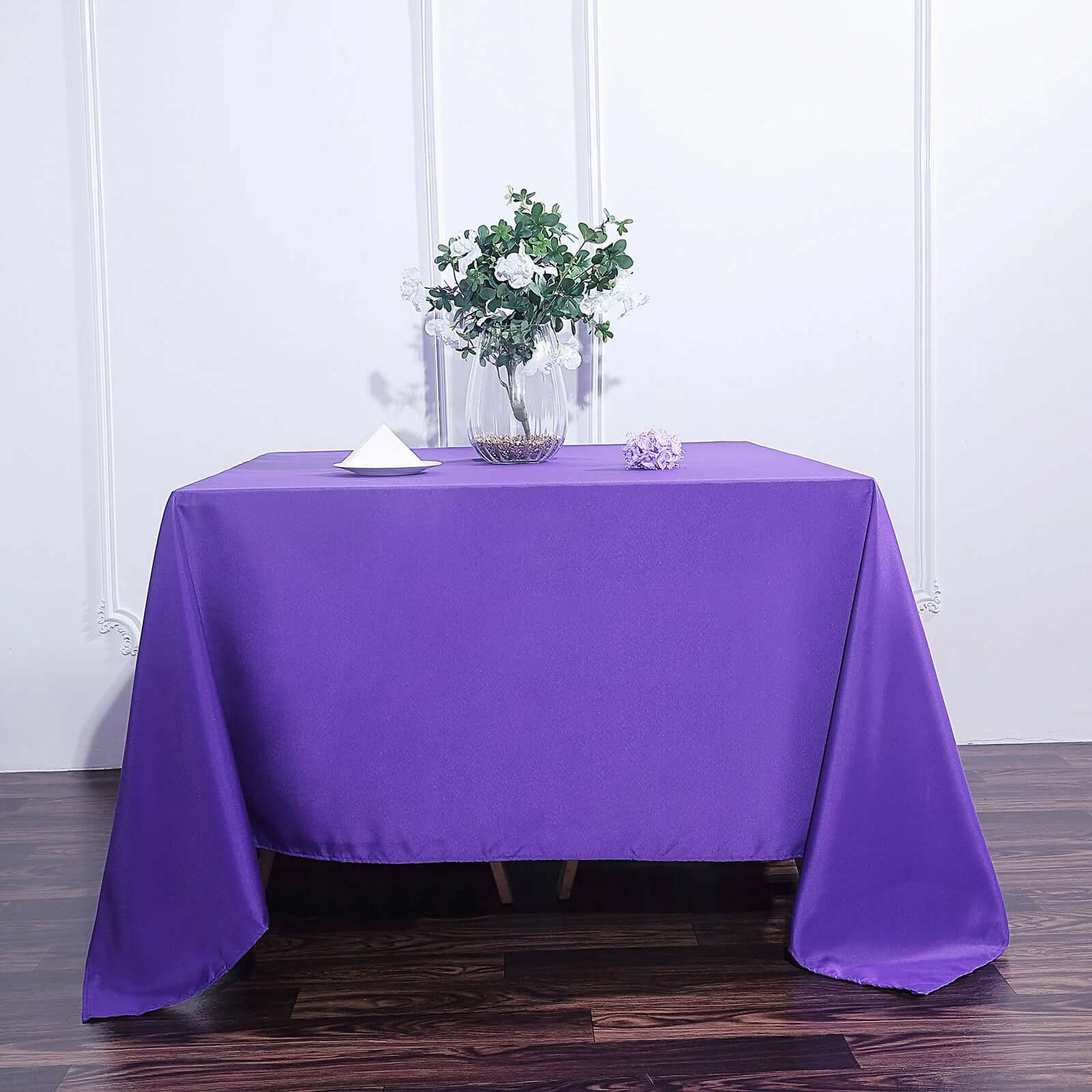 Polyester Square 90"x90" Tablecloth Purple - Wrinkle - Resistant & Durable Table Cover - Linen Luxes