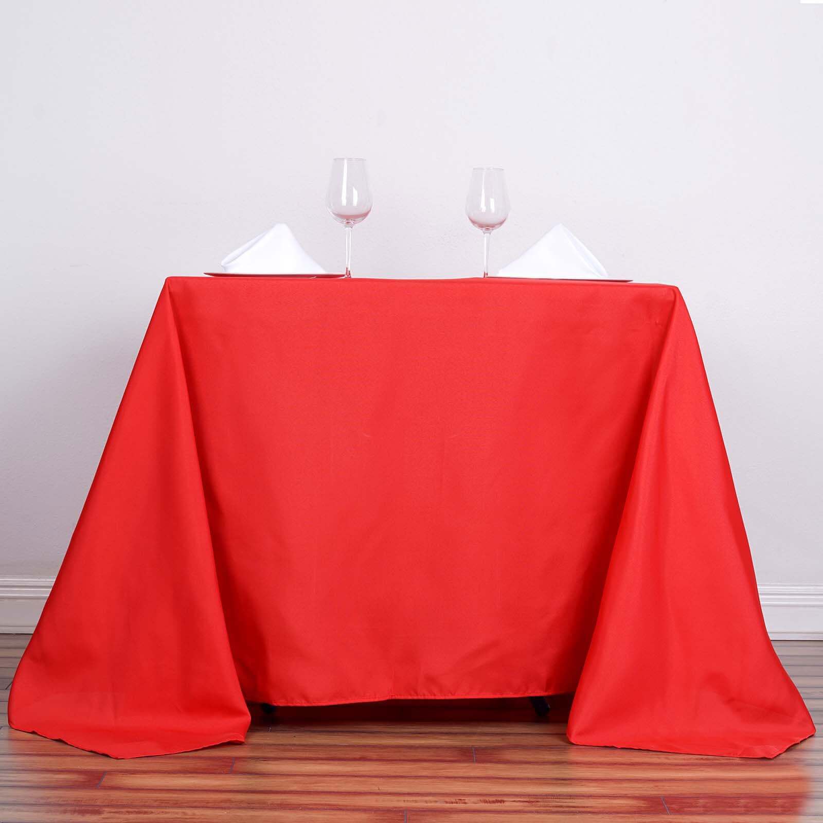 Polyester Square 90"x90" Tablecloth Red - Wrinkle - Resistant & Durable Table Cover - Linen Luxes