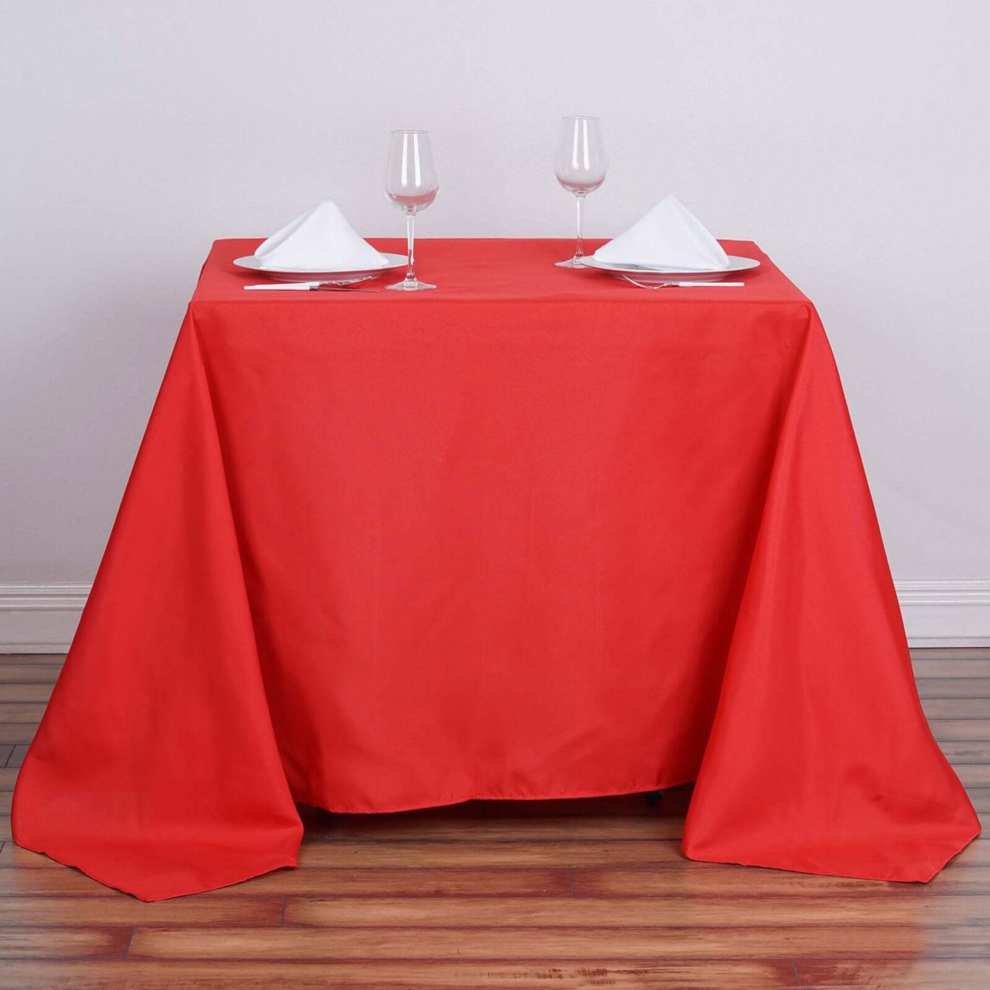 Polyester Square 90"x90" Tablecloth Red - Wrinkle - Resistant & Durable Table Cover - Linen Luxes