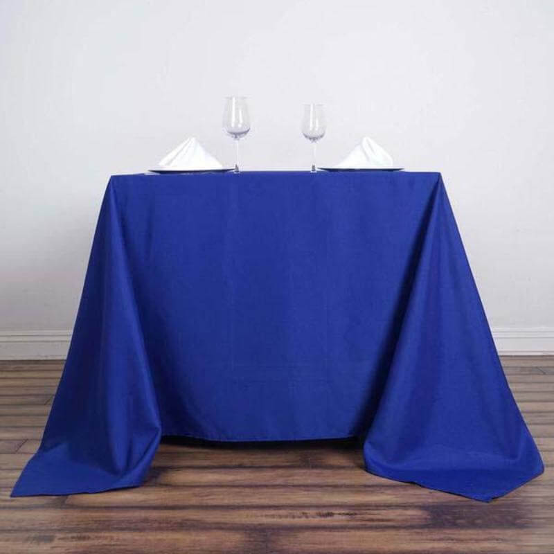 Polyester Square 90"x90" Tablecloth Royal Blue - Wrinkle - Resistant & Durable Table Cover - Linen Luxes