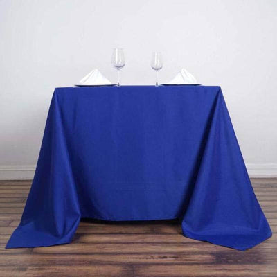 Polyester Square 90"x90" Tablecloth Royal Blue - Wrinkle - Resistant & Durable Table Cover - Linen Luxes