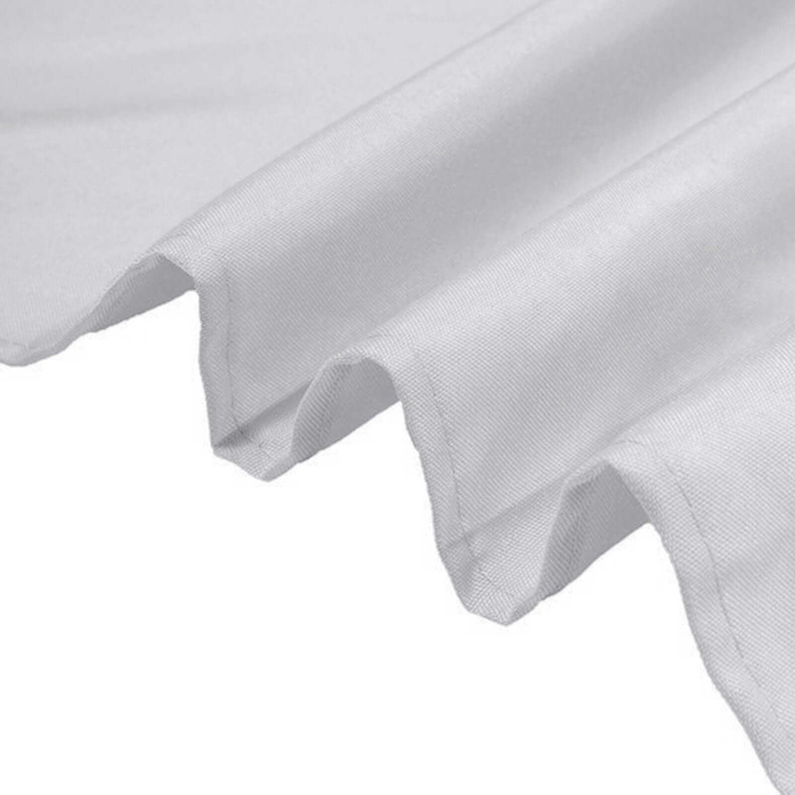 Polyester Square 90"x90" Tablecloth Silver - Wrinkle - Resistant & Durable Table Cover - Linen Luxes