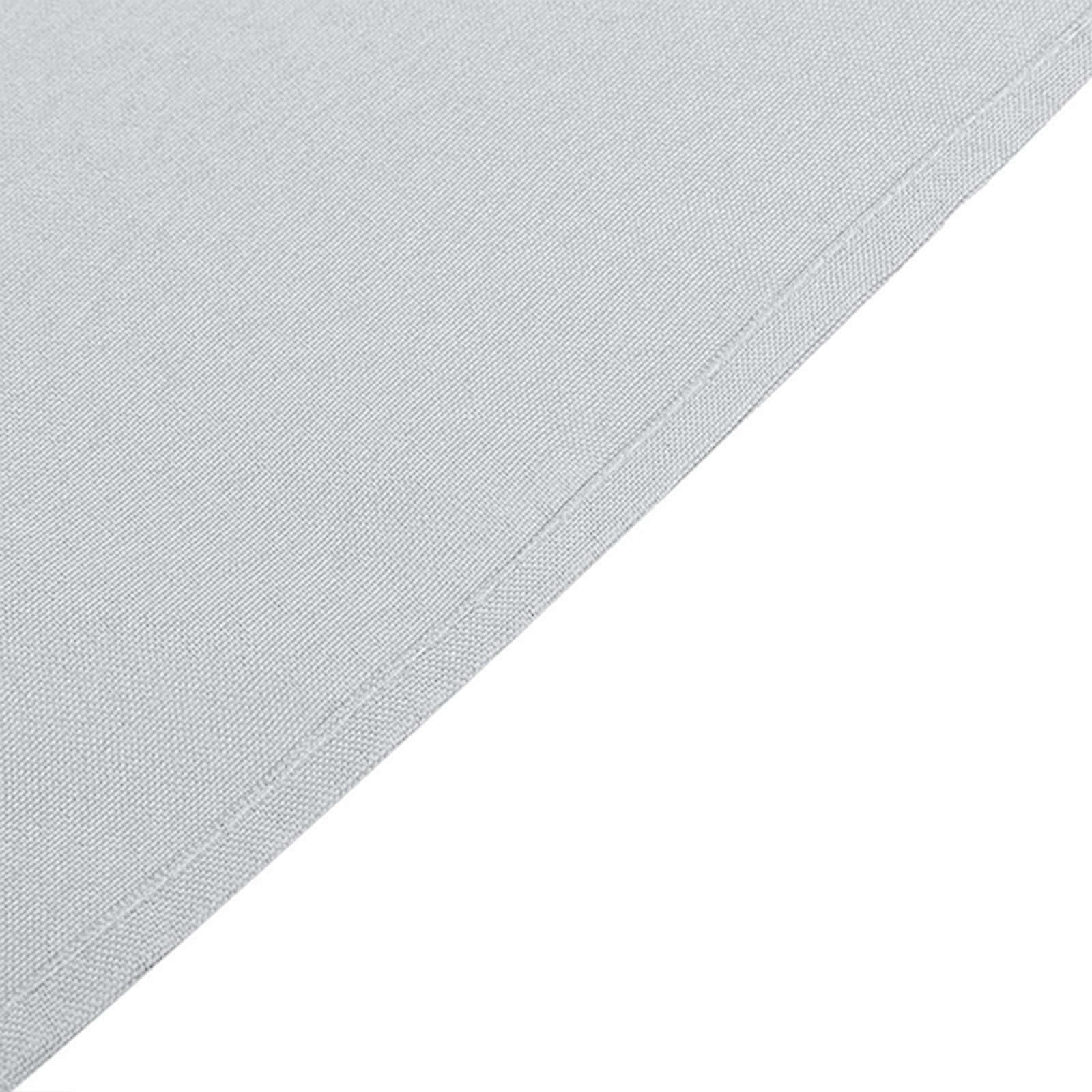 Polyester Square 90"x90" Tablecloth Silver - Wrinkle - Resistant & Durable Table Cover - Linen Luxes