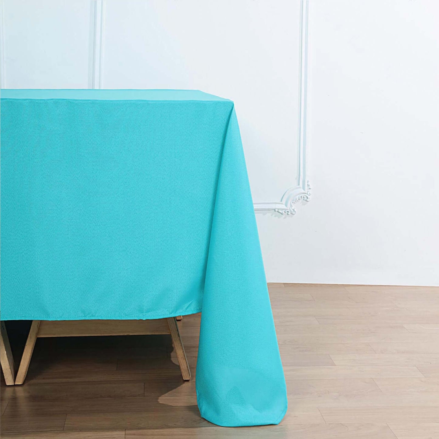 Polyester Square 90"x90" Tablecloth Turquoise - Wrinkle - Resistant & Durable Table Cover - Linen Luxes
