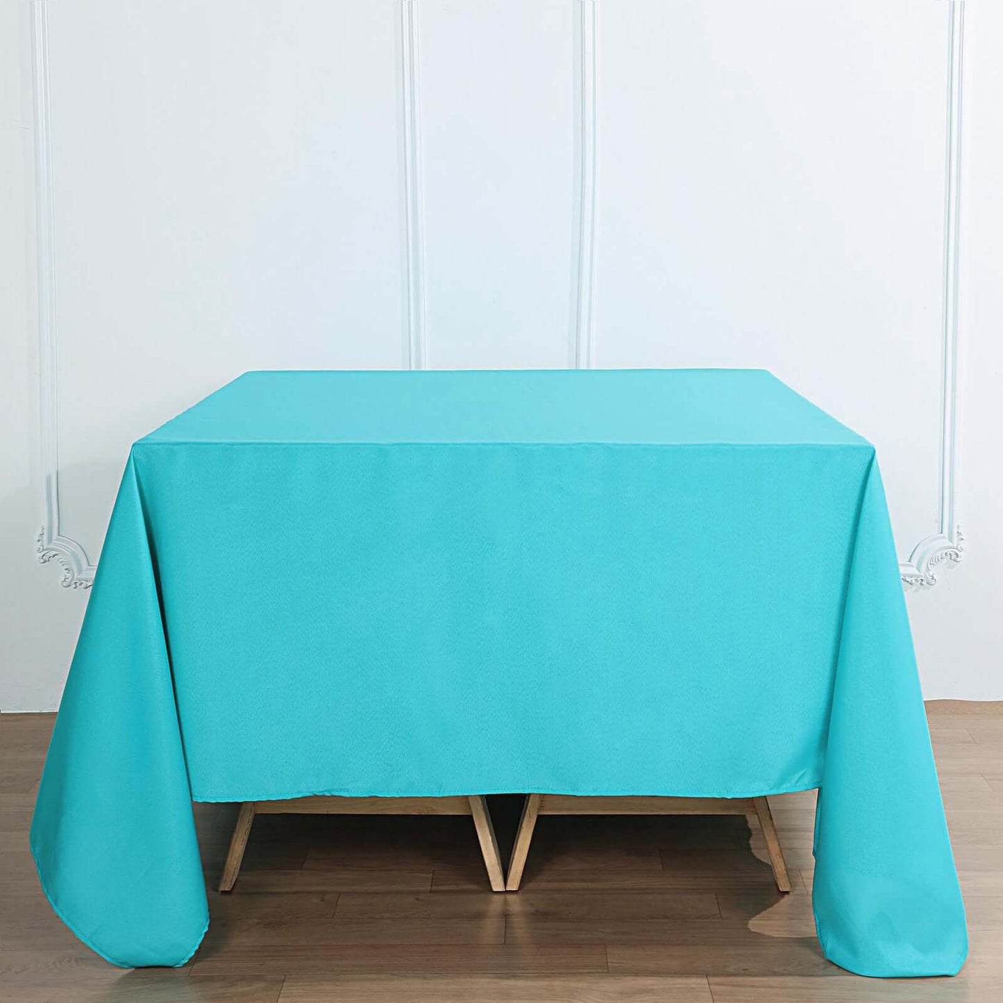 Polyester Square 90"x90" Tablecloth Turquoise - Wrinkle - Resistant & Durable Table Cover - Linen Luxes