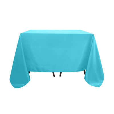 Polyester Square 90"x90" Tablecloth Turquoise - Wrinkle - Resistant & Durable Table Cover - Linen Luxes