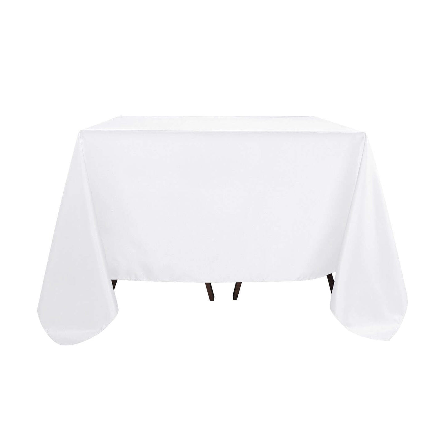 Polyester Square 90"x90" Tablecloth White - Wrinkle - Resistant & Durable Table Cover for Events - Linen Luxes