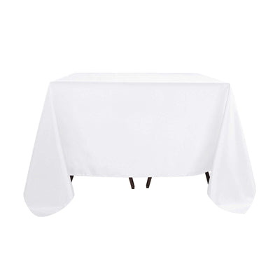 Polyester Square 90"x90" Tablecloth White - Wrinkle - Resistant & Durable Table Cover for Events - Linen Luxes
