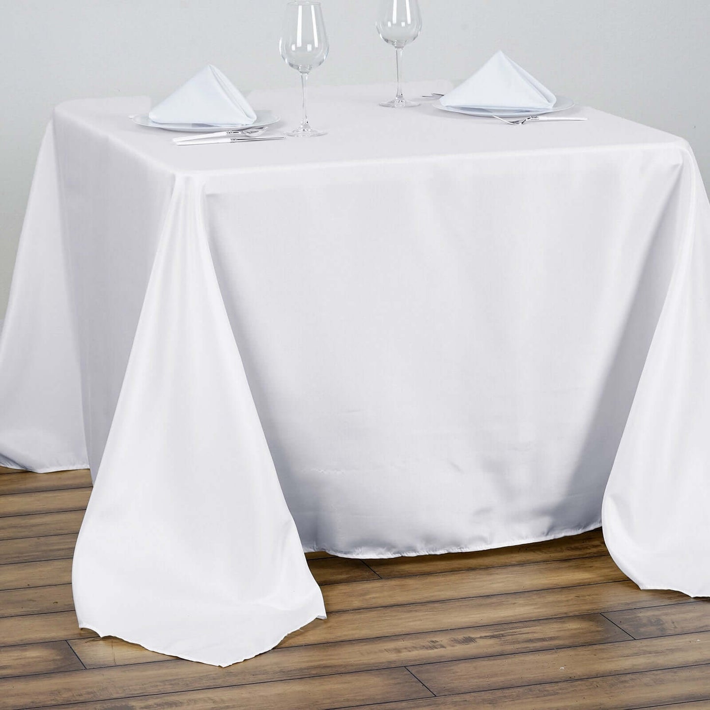Polyester Square 90"x90" Tablecloth White - Wrinkle - Resistant & Durable Table Cover for Events - Linen Luxes