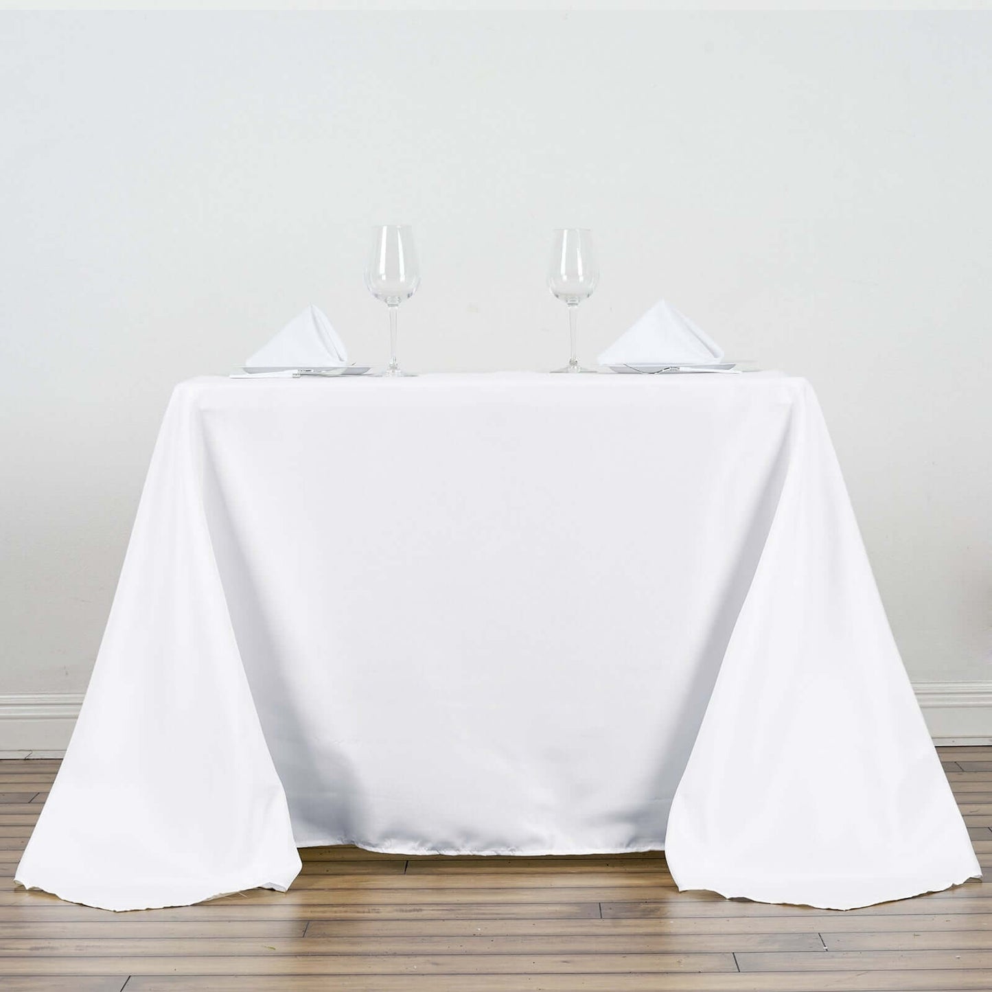 Polyester Square 90"x90" Tablecloth White - Wrinkle - Resistant & Durable Table Cover for Events - Linen Luxes